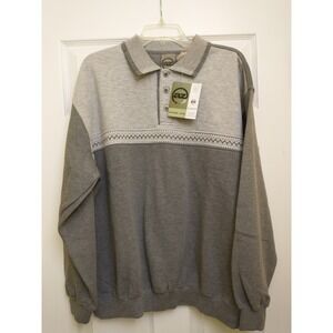 Apparel Zone Polo Grey Long Sleeve Men's XXL Collared‎ Heavy Winter